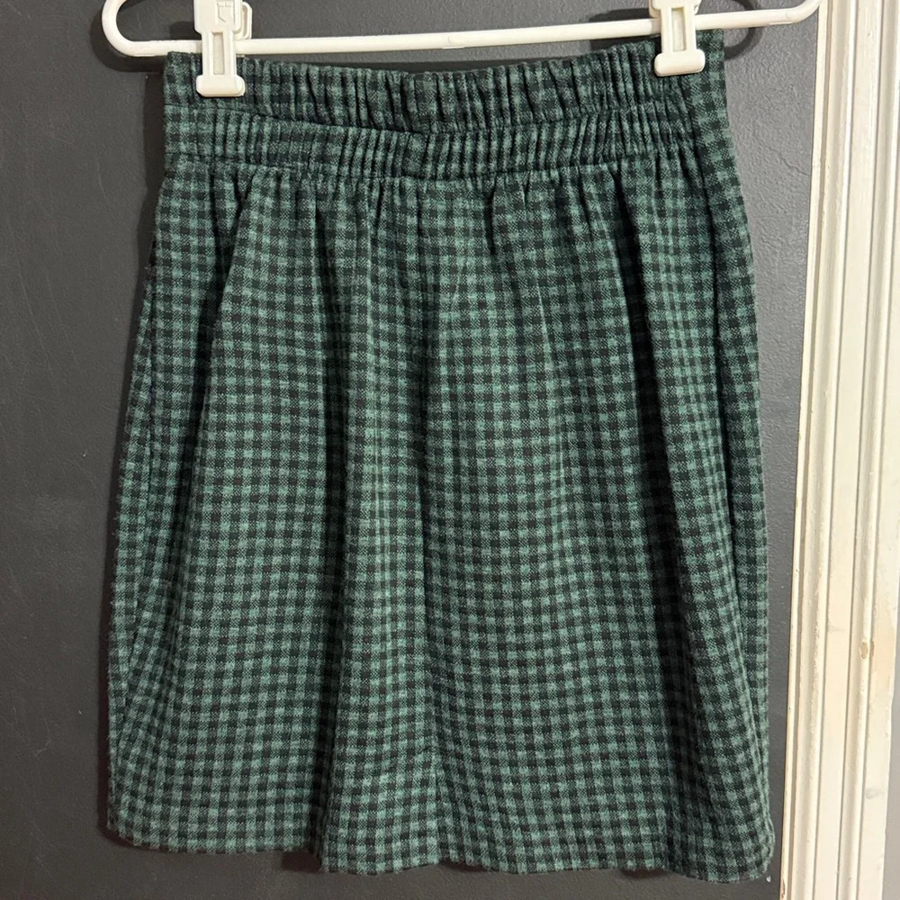 d’knits Vintage Gingham Check Flannel Stretch Pencil Skirt Sz: M
